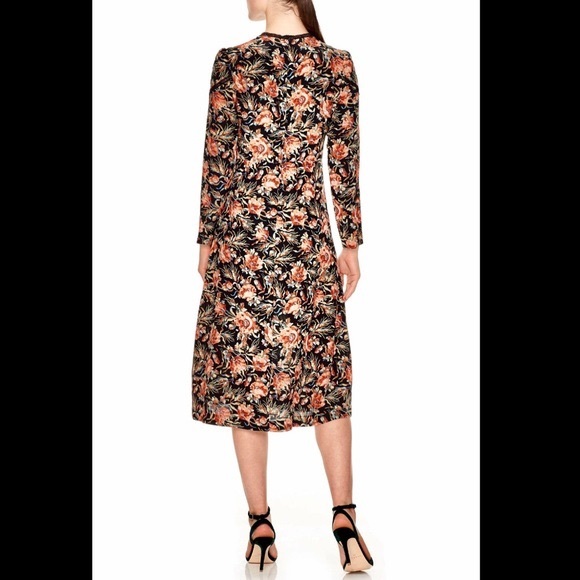 SANDRO 'Sven' Silk Midi Dress Size 2 - Picture 4 of 10